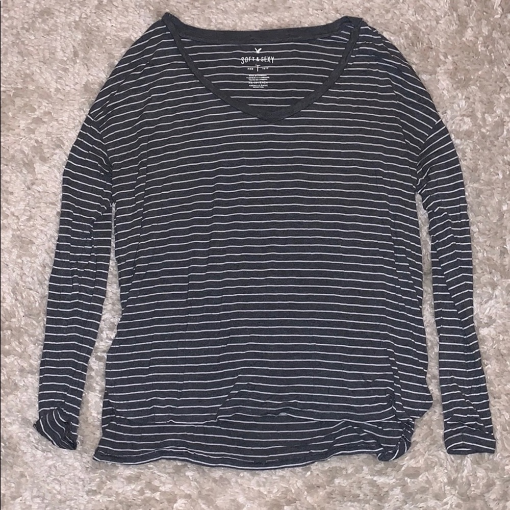 Grey striped long sleeve